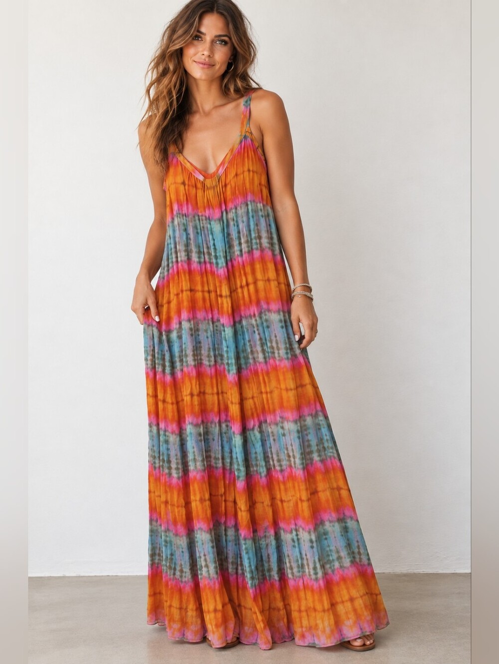 Anthropologie Ellavie Silk Ikat Babydoll Maxi Dress Festival Whimsigoth Y2K 6